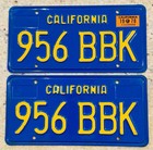 1970 s California License Plates Dmv Clear Yom 1970 Camaro 1970 Validation