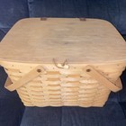 Longaberger 2002 Large Picnic Basket Attached Lid Retired