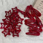 10pcs Red Star Pattern Hair Clips Waterdrop Snap Barrette Hairpin Women Girls