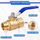 1  Full Flow Forged Brass Ball Valve  2pcs Male To Female Npt  150 Psi Wsp