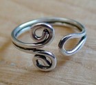 Women s Spiral Style Toe Ring Solid Metal 925 Sterling Silver White Gold Plated