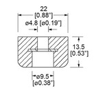  4 Pack  Penn Elcom 9101y Amp   Case   Cabinet Rubber Feet - Bumper 7 8  X 1 2 