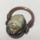 Ancient-style Egyptian Scarab Ring With Engraved Hieroglyphs Vintage Jewelry