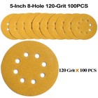 500-pack 5 Inch Sanding Discs 8-hole Hook Loop Sander Orbital Sandpaper Kit