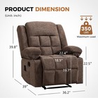Ebello Manual Recliner Chair With Massage   Heat Soft Fabric Recliner Sofa Chair