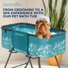 Serenelife Portable Dog Bath Tub With Two Side Pockets And Built-in Drain System