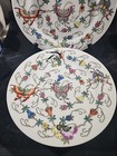 Vintage Chinese  Handpainted Jingdezhen Porcelain Butterfly Plates 9in Set Of 5