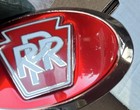 Men s Red   Silver Oval Prr Keystone Logo Metal Plate Belt Buckle