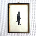Vintage Scherenschnitte Silhouette Wall Hanging 6  X 8 5  Black Frame