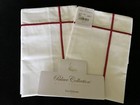  300 Nwt Yves Delorme 2 White Euro Shams Athena Opera Red Stripe 500tc Cotton