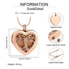 Tree Of Life Cremation Urn Necklaces For Ashes Heart Locket That Holds Pictures