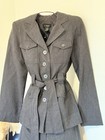 T  Milano Women s Gray 2pc Belted Pant Suit Set Size 8 Business Polyester