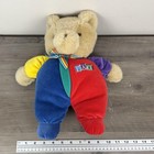 Vtg Eden Fao Schwarz Teddy Bear Plush Colorblock Velour Soft Stuffed Animal Toy