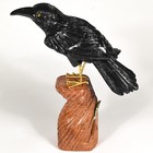 8 5  Black Onyx Crow On Caramel Onyx Base Handmade Decorative Bird Figurine Peru