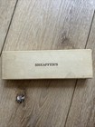Vintage Sheaffer Grey Fountain Pen Pencil Set Boxed 14k Gold Nib 1950 s