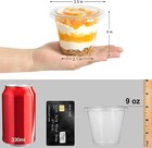 100 Sets 9 Oz Clear Plastic Fruit Cups W  Lid No Hole Disposable Plastic Cups
