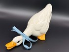 Ceramic Geese Goose Set Of 3 With Gold Beaks