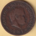 Portuguese India Goa Carlos I 1 4 Tanga Rare Copper Coin