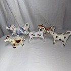 Lot Of 5 Vintage Cow Creamers Blue Delft Holland B w Japan Ironstone England