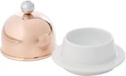 Mauviel M minis Porcelain Butter Dish With Copper Lid  3 5 Inch