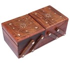 Wooden Jewelry Box Jewel Organizer Box Gift For Women Hand Carved  8 Inches