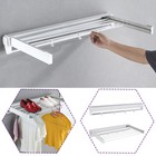 Wall-mounted Laundry Clothes Storage Drying Rack Retractable Dryer Hanger White