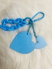 Blue Heart Bag Charm Key Ring Fob Keychain Purse Charm Chain Strap New
