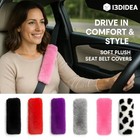 2 Pack Plush Car Seat Belt Cover  Soft Fluffy Shoulder Pads  9 8 Inch Cows