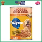 12 Pack Pedigree Chopped Ground Dinner Wet Dog Food Chicken 22 Oz Cans
