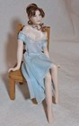 Beautiful Bisque Seated Woman Doll Dollhouse Miniature 