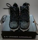 New Under Armour Boy s Harper 8 Mid Tpu Jr Baseball Shoe Size 12k  Blk green New