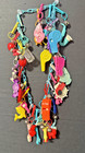 Rare 80 s Bell Charms Necklace With Fun And Funky 33 Charms - Free Ship