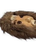 Alaska Eskimo Caribou Hide   Fur Mask Hanging Native Art 12 x8  Unsigned Vintage