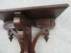 Antique Victorian Eastlake Walnut Wood Mantel Clock Shelf