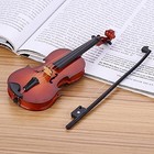 Wooden Miniature Violin With Case   Stand  Mini Violin Model Display Musical 