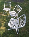 Lot Of 3 Vintage Aluminum Folding Chairs - Wedding Ring -j r  Bunting Co  - Used