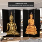 Red Lantern 6 Ft  Tall Double Sided Thai Buddha Room Divider 3 Panel