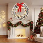 In outdoor 48  Snow Flocked Christmas Wreath With Led Light  Diy Ornaments Decor