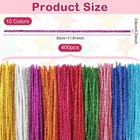 400pcs Glitter Pipe Cleaners 10color Metallic Pipe Cleaners Craft For Diy Crafts