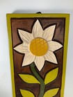 Vintage 1970s Mexican Folk Art Carved Wood Wall Hanging 15 In 