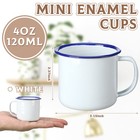 Yinder Mini Enamel Camping Coffee Mugs Metal Small Classic Portable White