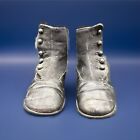 Antique Kids Victorian  Boots Leather Dark Brown  Cobbling