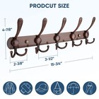 2 Pcs Antique Bronze Heavy Duty All Metal 5 Tri Hook Wall Mount Coat Rack
