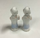 Pair Of Vintage  Hand Painted Porcelain   Half Doll   Pin Cushion Dolls  3 In 