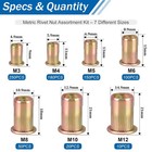 760pcs Metric Rivet Nut Assortment Kit M3 M4 M5 M6 M8 M10 M12 Rivnut   Zinc