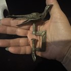 Antique B h Bradley   Hubbard Sewing Bird Brass   Silverplate Waterman 1853 Pat