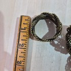 Vintage Set Of 6 Braided Knot Napkin Rings Antique Brass Twisted Wire