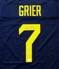 Will Grier Autographed Blue College Style Jersey - Jsa W Auth  black