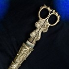 Grandpa Brass Gold Tone Figurine Antique Brass Scissors Cap Size 11 25 l X 3 5 w