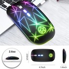 2 4ghz Wireless Optical Mouse Usb Rechargeable Rgb Cordless Mice Pc Laptop New